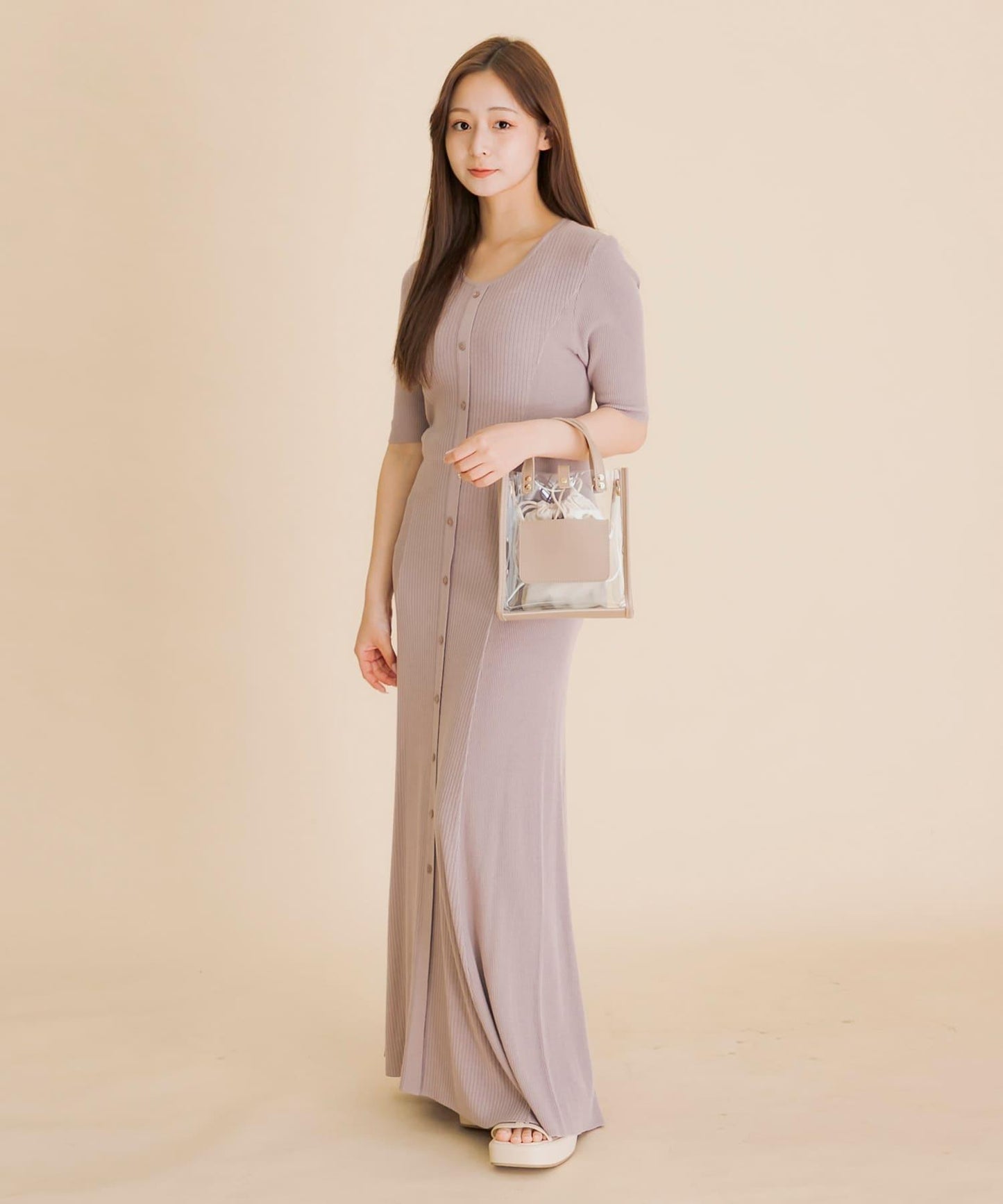 羅紋設計針織連衣裙