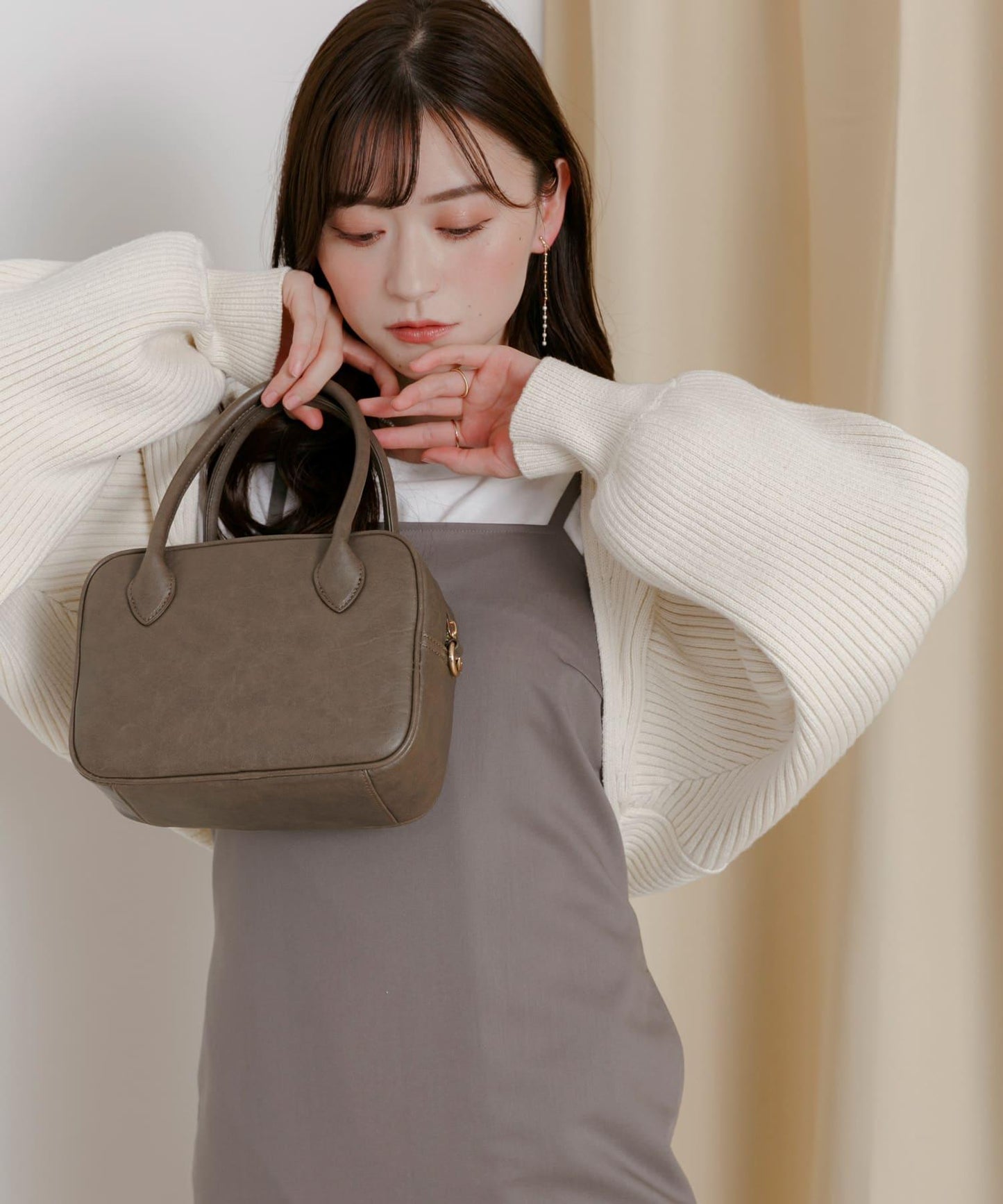 羅紋針織開衫披肩