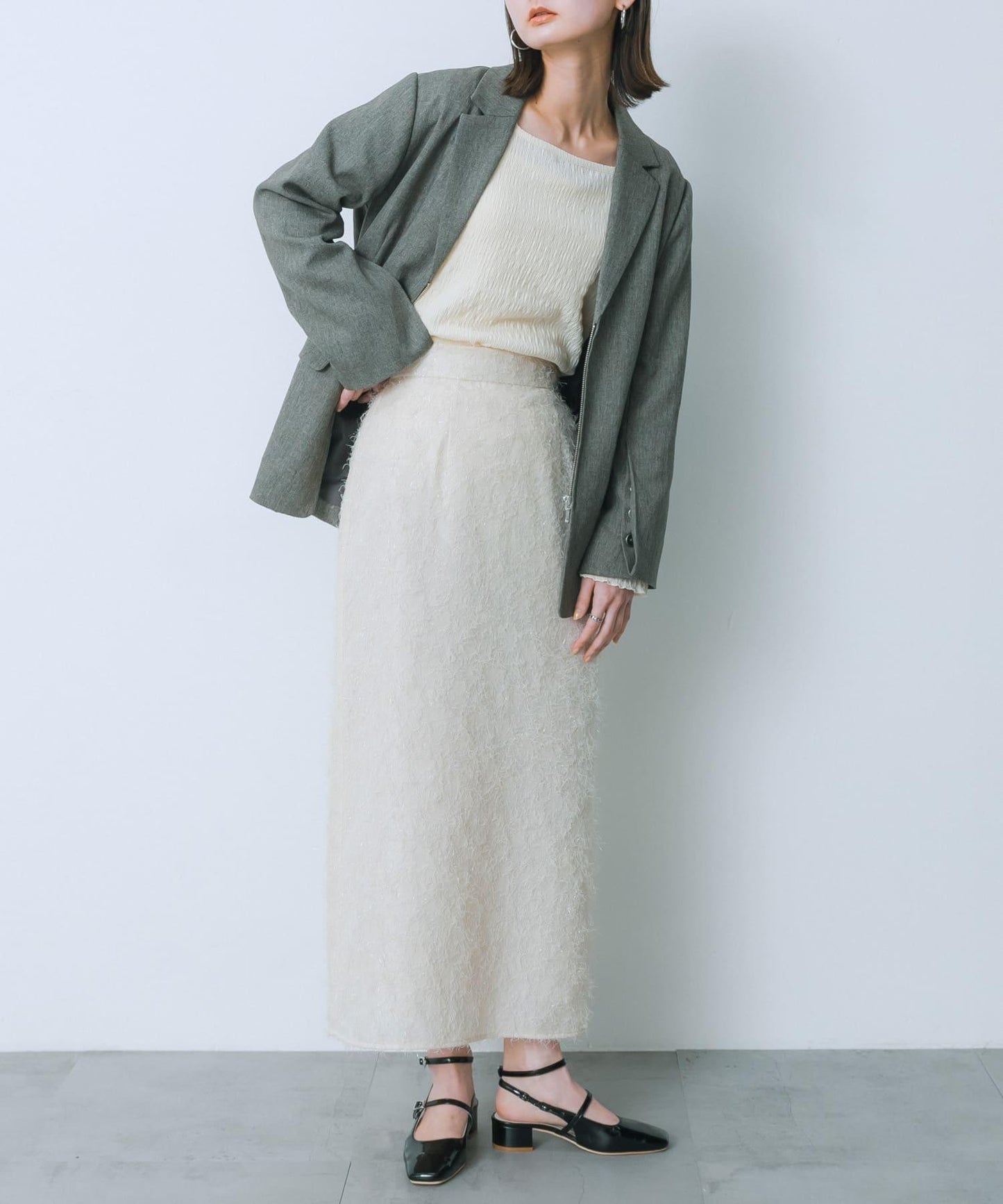 提花流蘇半身裙