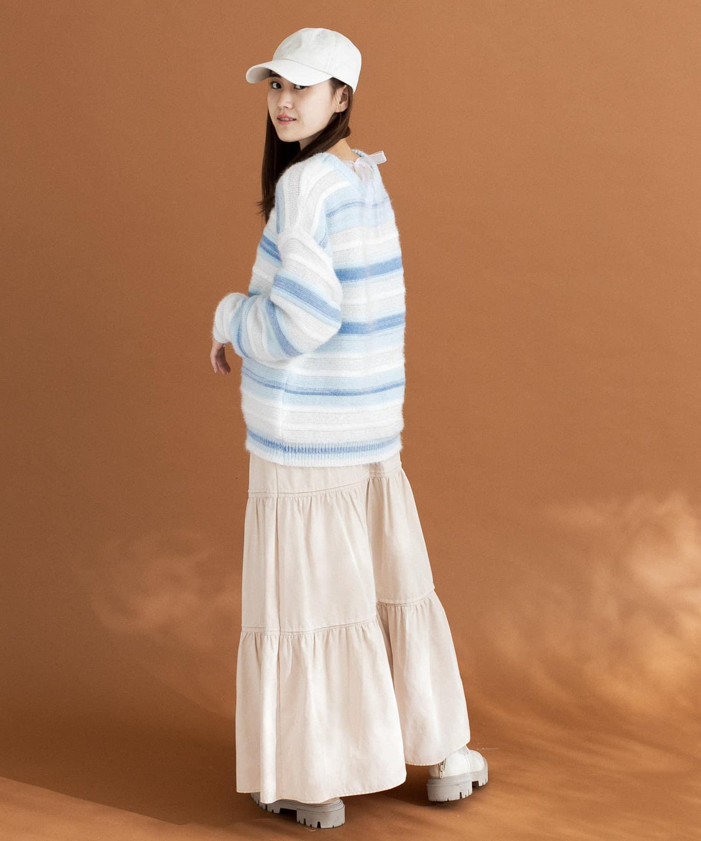 亮片條紋針織上衣