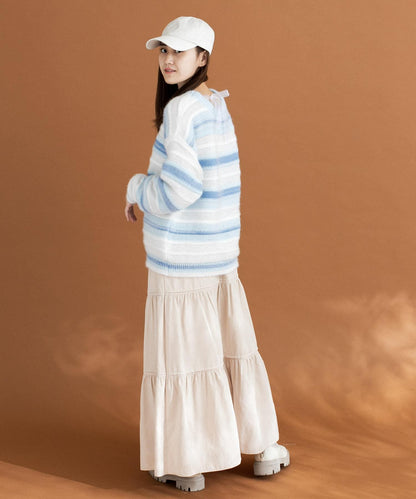 亮片條紋針織上衣