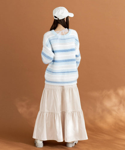 亮片條紋針織上衣