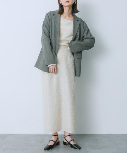 提花流蘇半身裙