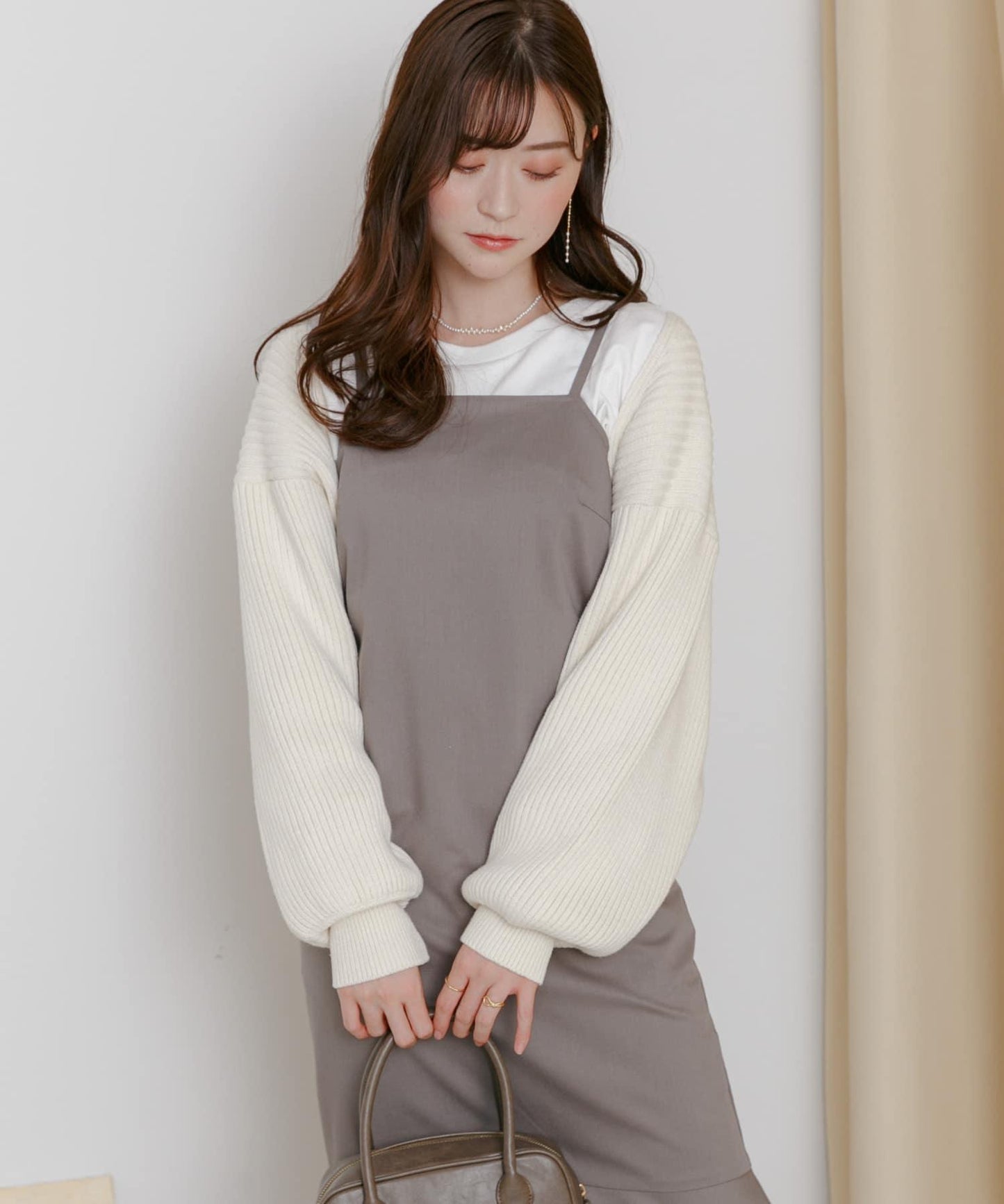 羅紋針織開衫披肩