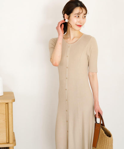 羅紋設計針織連衣裙