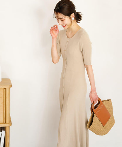 羅紋設計針織連衣裙