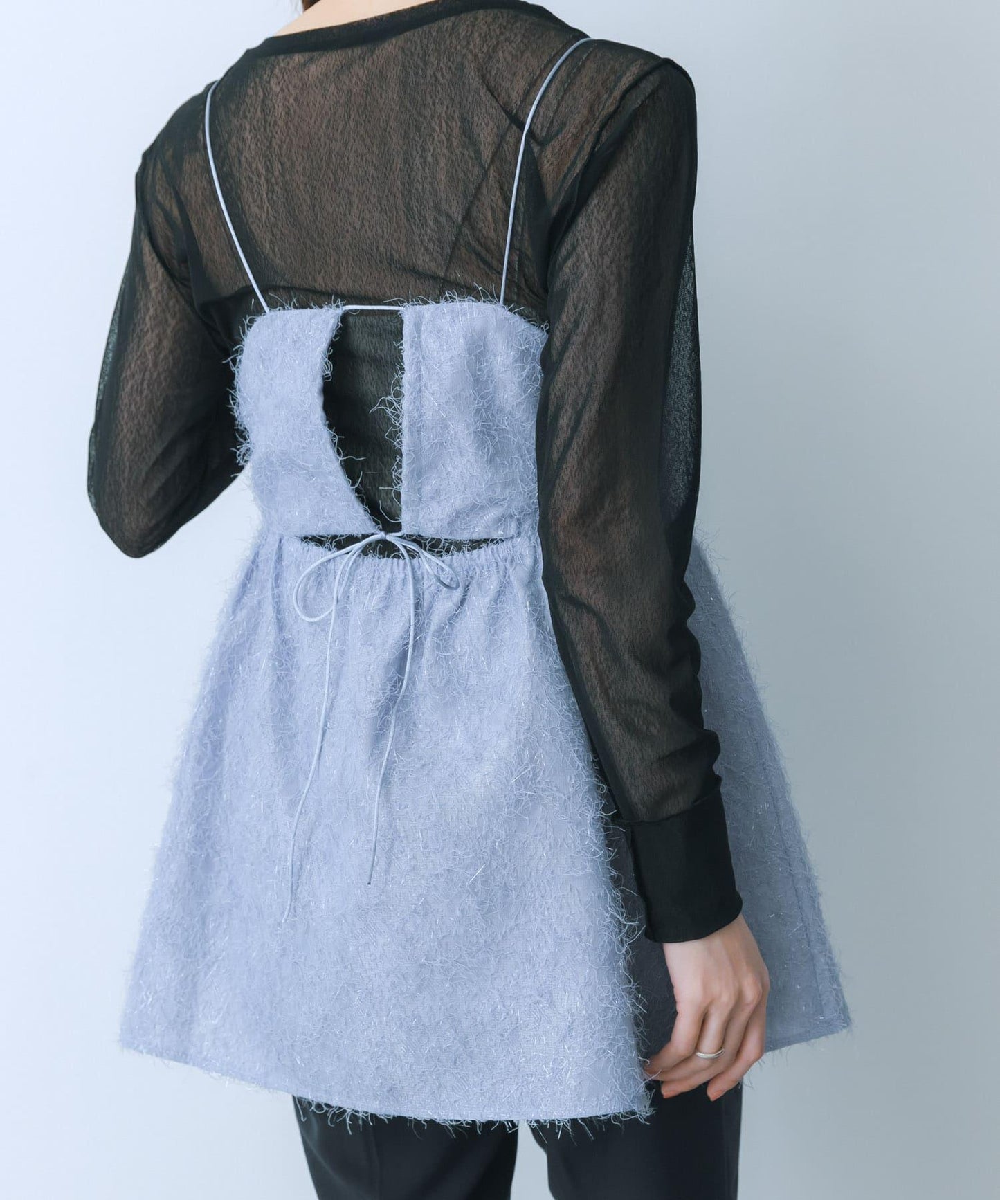 提花流蘇吊帶上衣