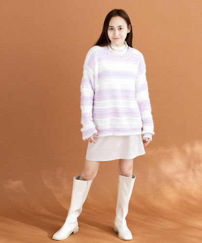 亮片條紋針織上衣