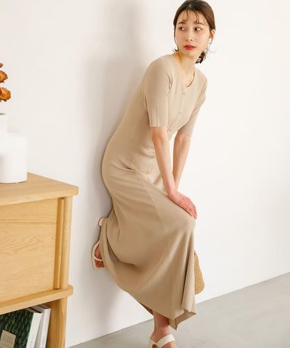 羅紋設計針織連衣裙