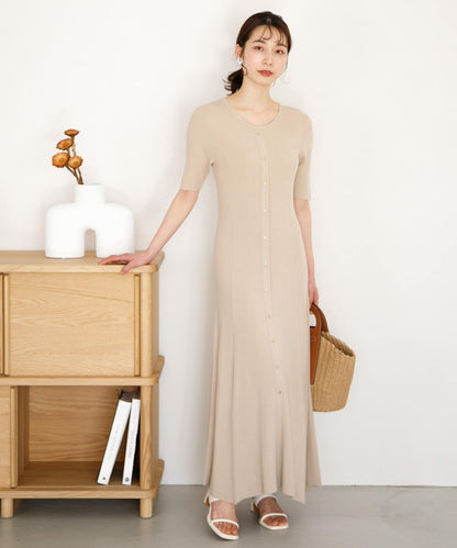 羅紋設計針織連衣裙