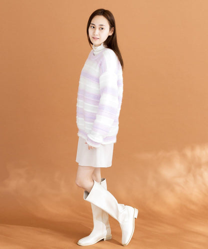 亮片條紋針織上衣