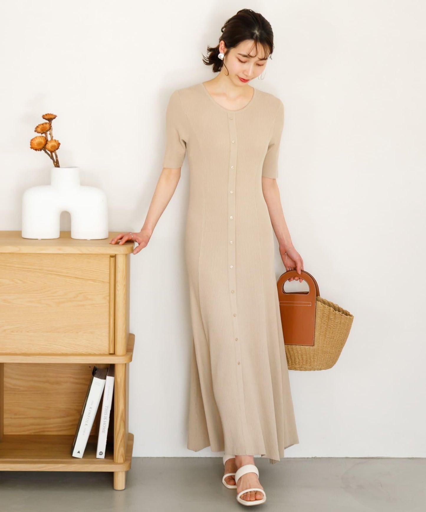 羅紋設計針織連衣裙