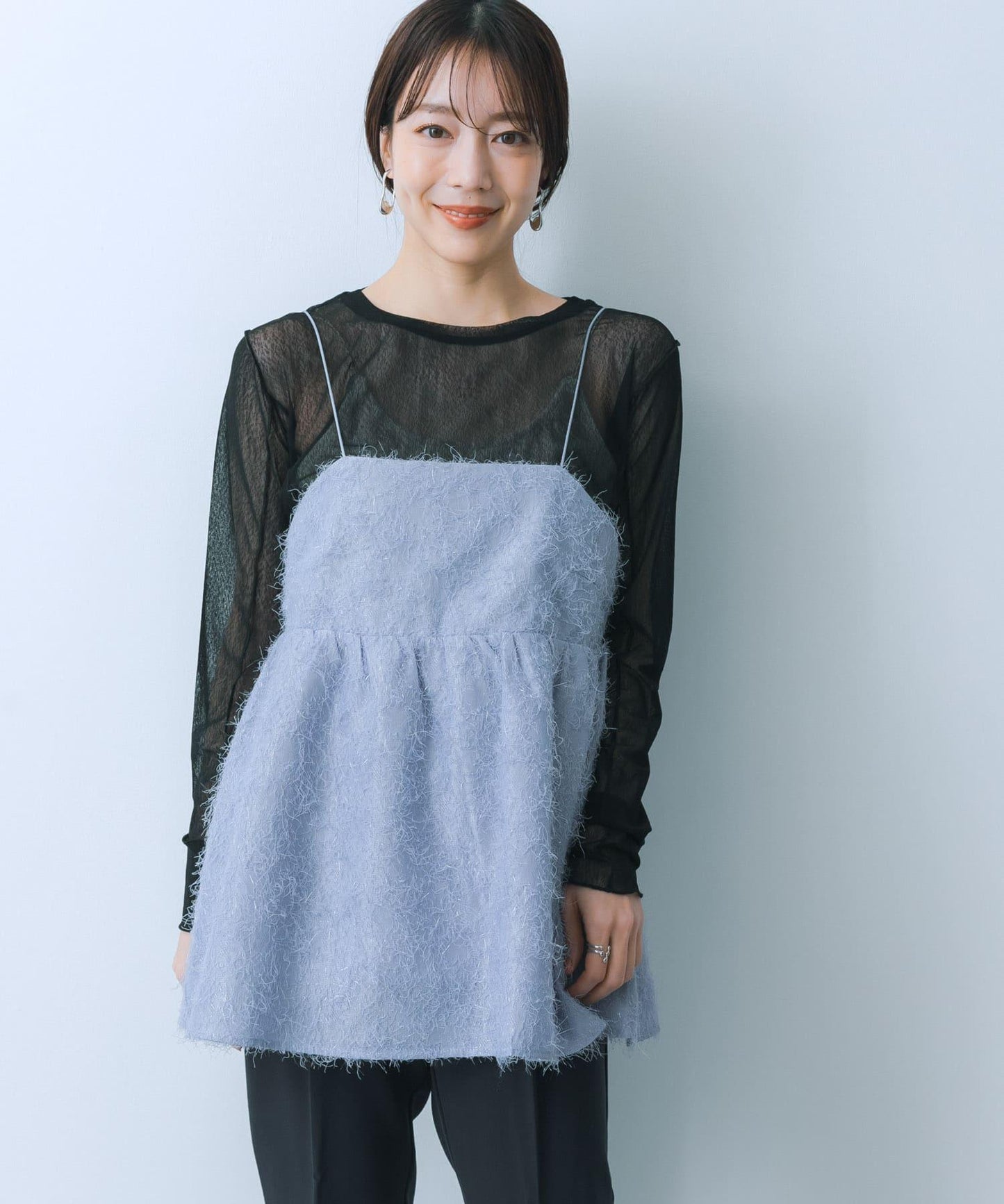 提花流蘇吊帶上衣