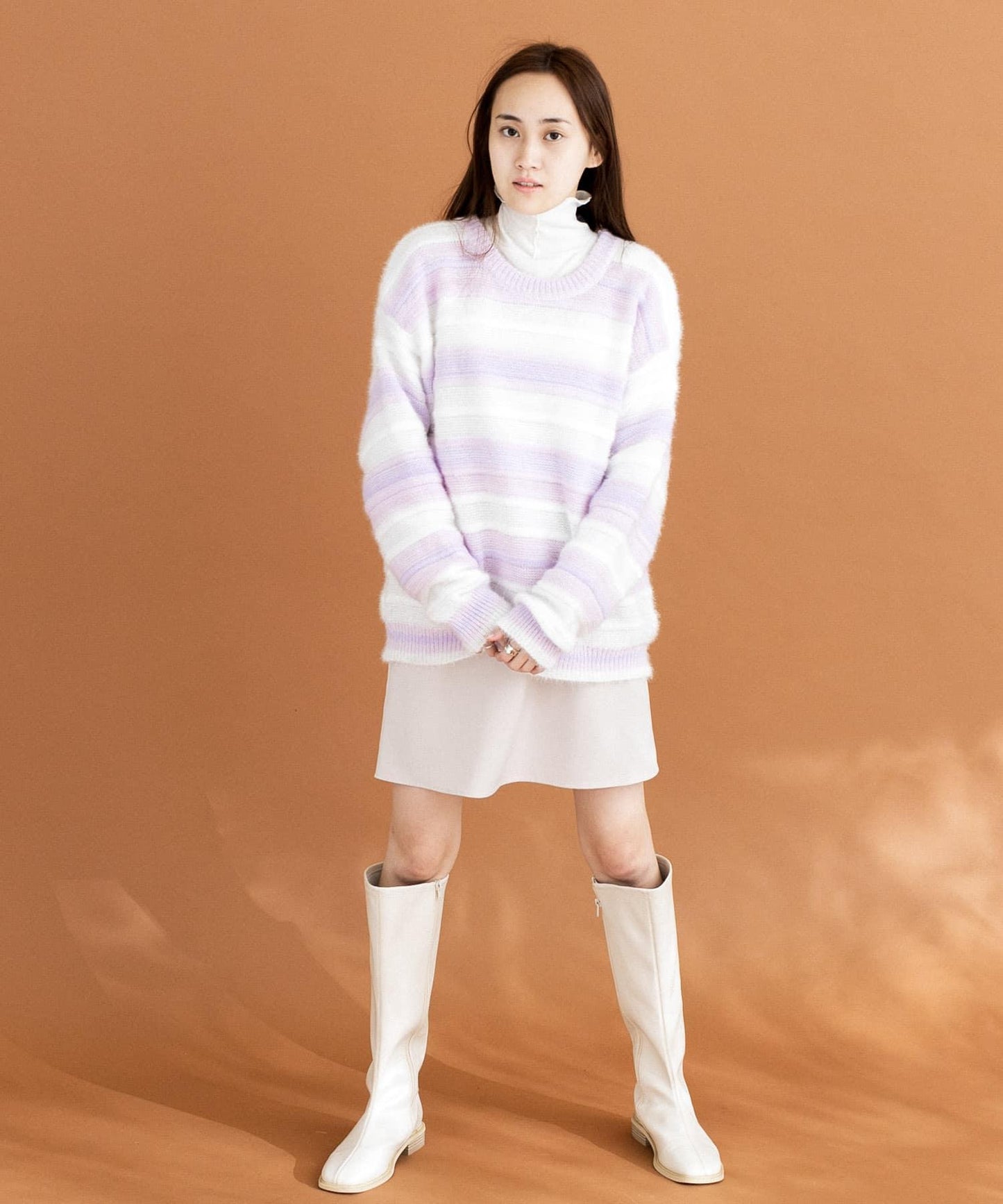 亮片條紋針織上衣