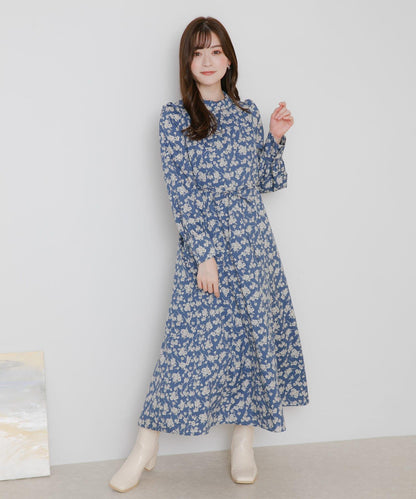 背部設計花卉連衣裙