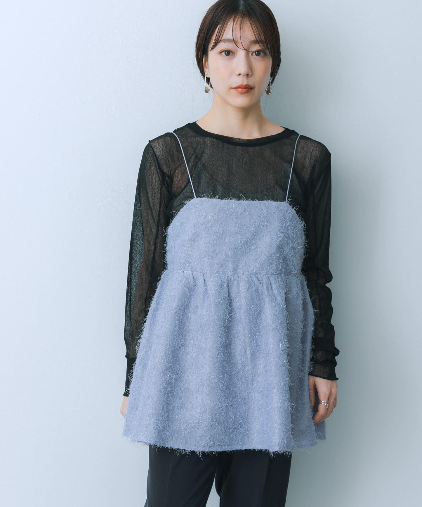 提花流蘇吊帶上衣