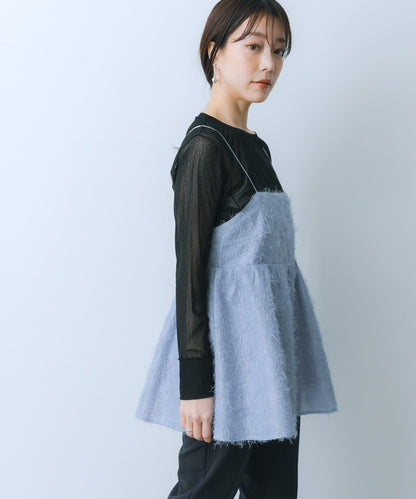 提花流蘇吊帶上衣