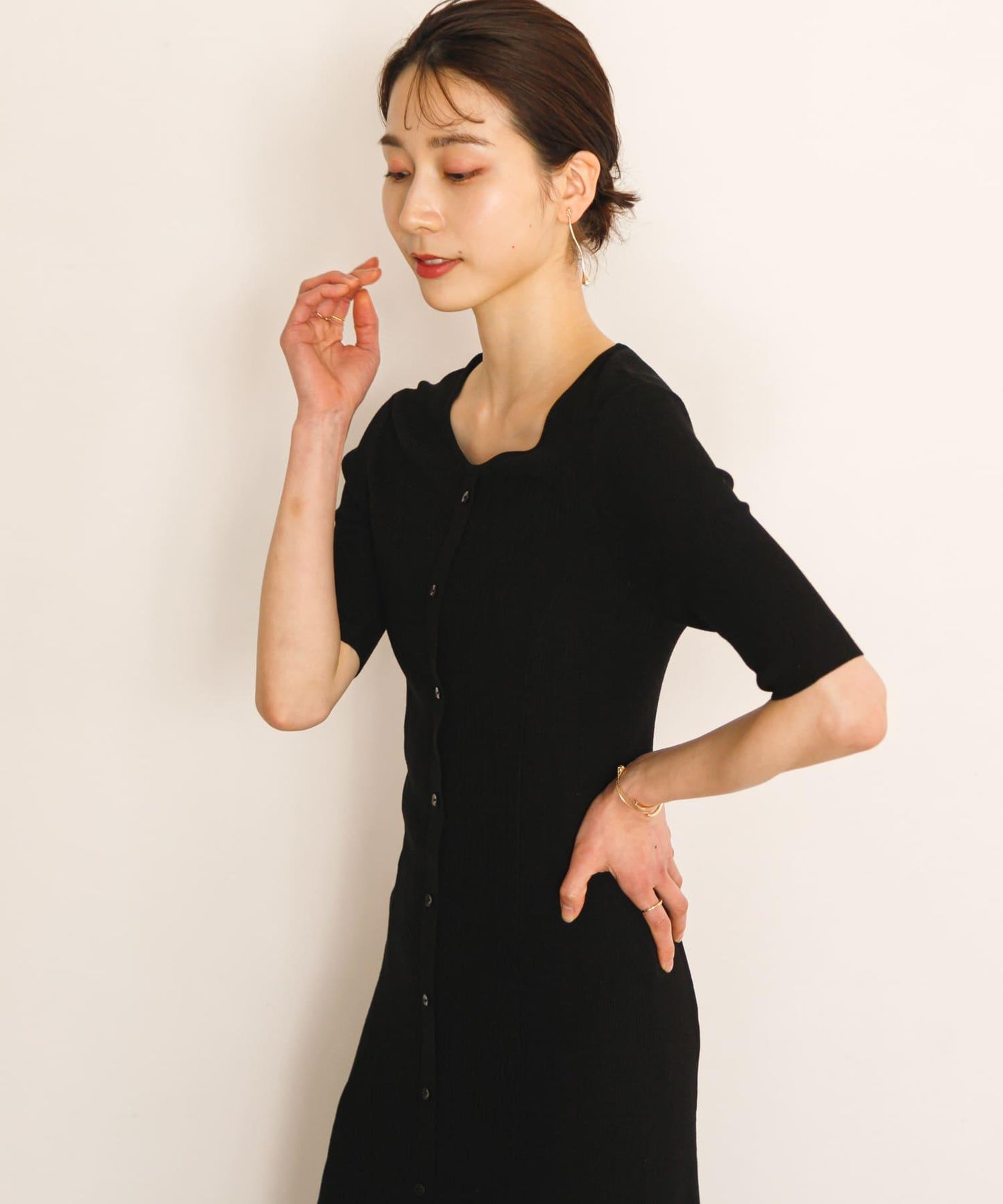 羅紋設計針織連衣裙