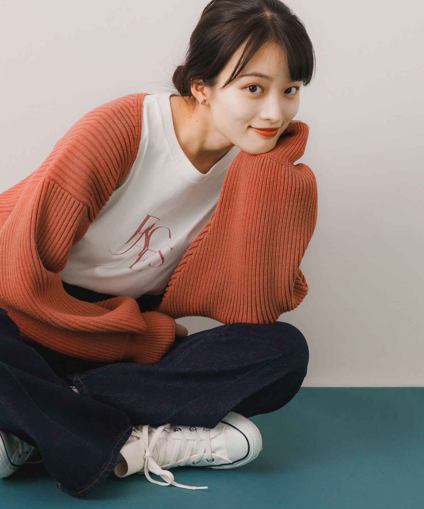 羅紋針織開衫披肩