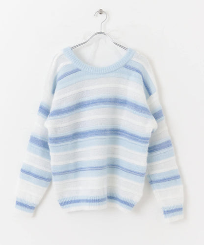 亮片條紋針織上衣