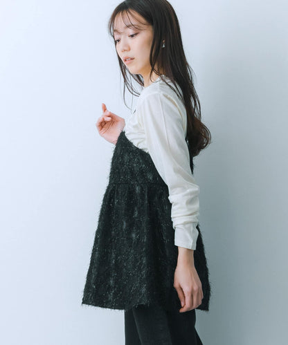 提花流蘇吊帶上衣