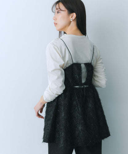 提花流蘇吊帶上衣