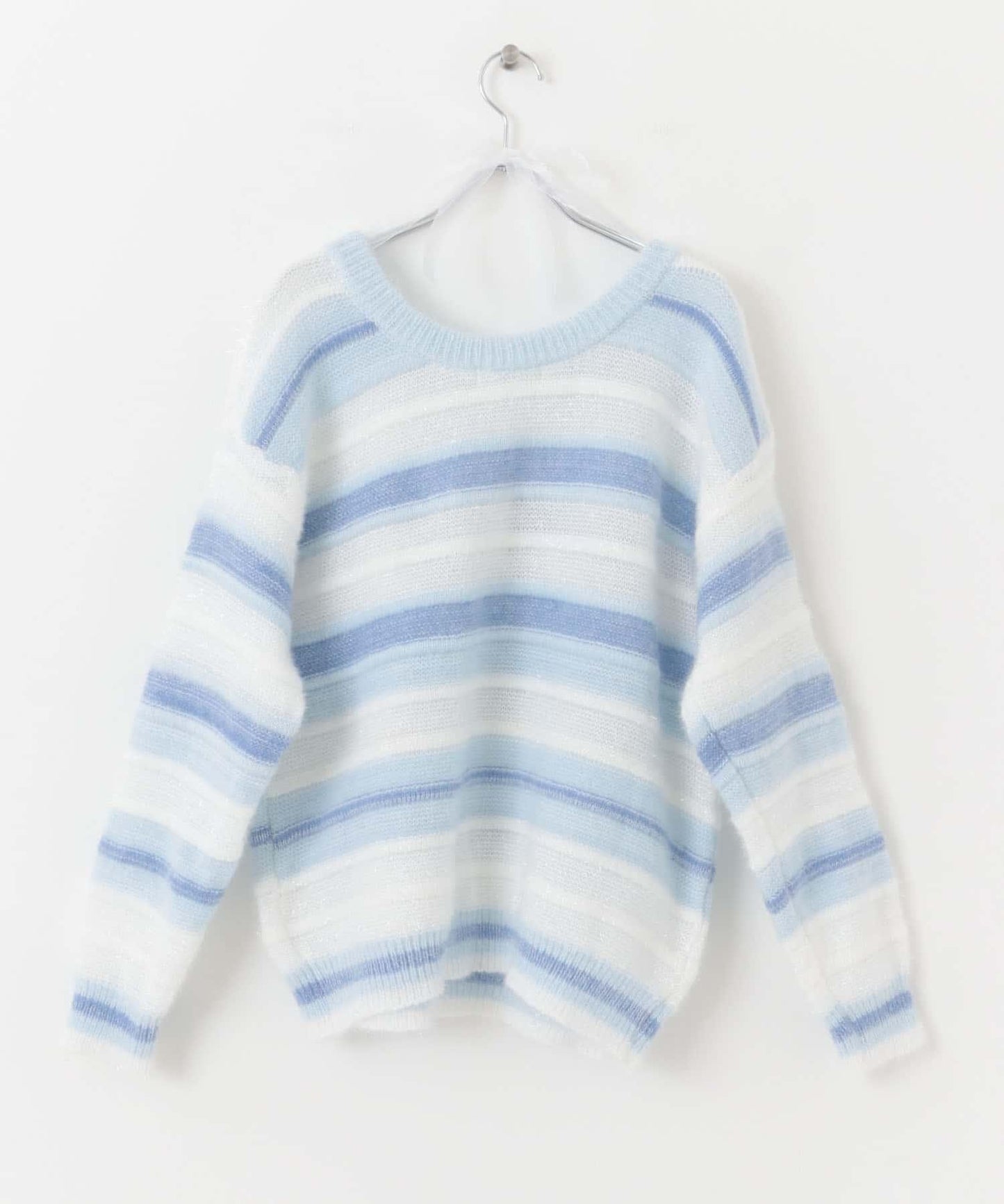 亮片條紋針織上衣