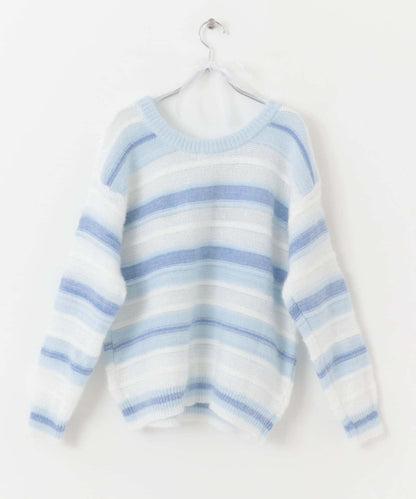 亮片條紋針織上衣