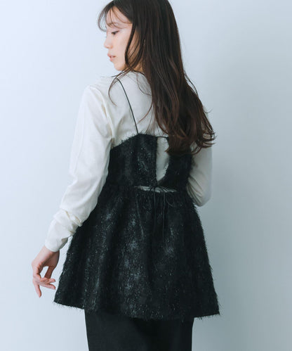 提花流蘇吊帶上衣