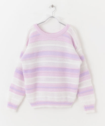 亮片條紋針織上衣