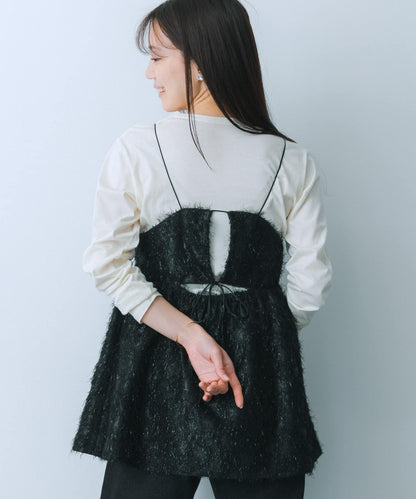 提花流蘇吊帶上衣