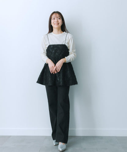 提花流蘇吊帶上衣