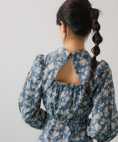 背部設計花卉連衣裙