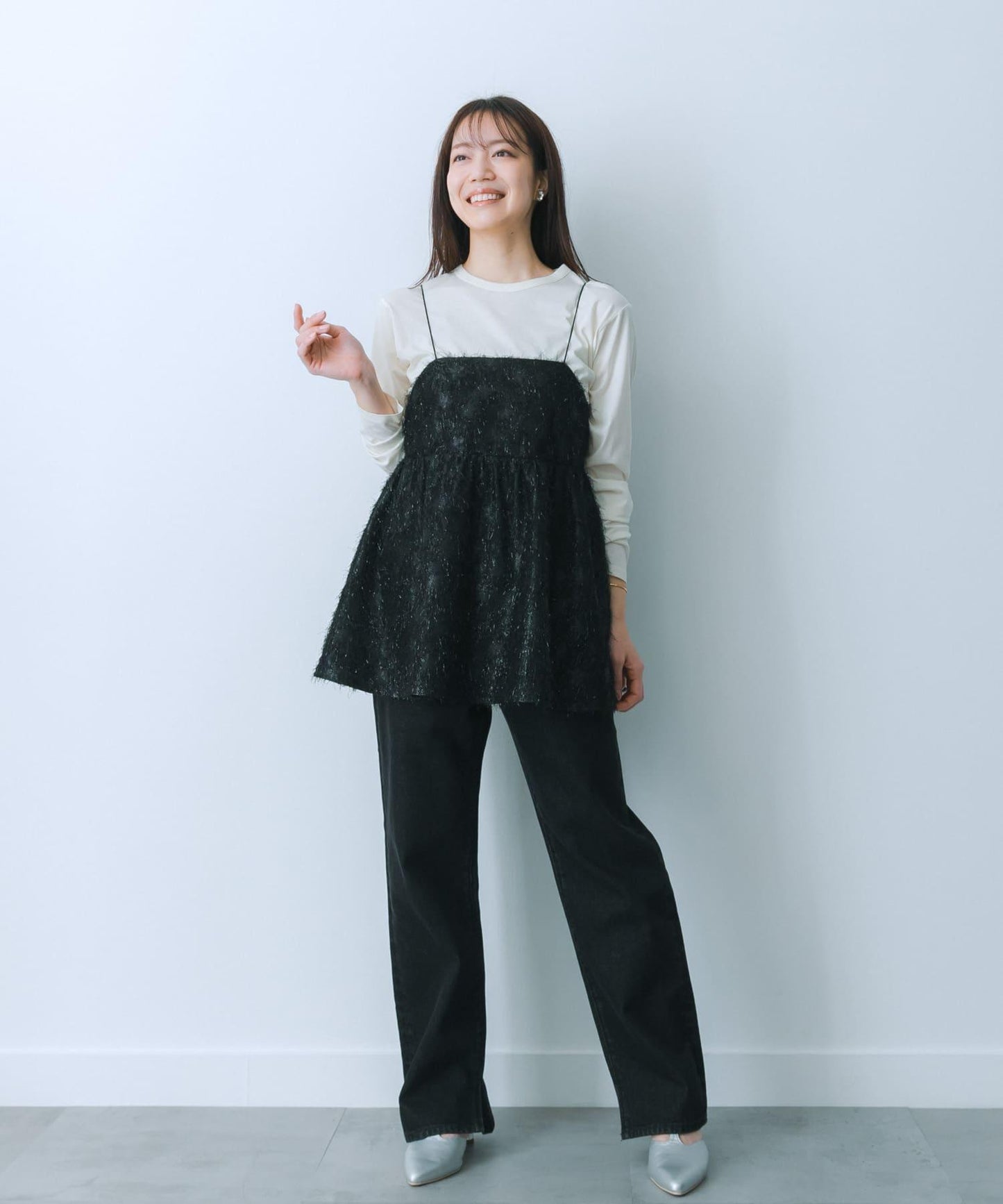 提花流蘇吊帶上衣