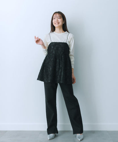 提花流蘇吊帶上衣