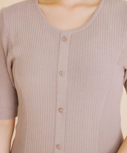 羅紋設計針織連衣裙