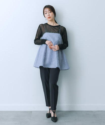 提花流蘇吊帶上衣