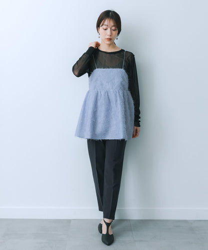 提花流蘇吊帶上衣