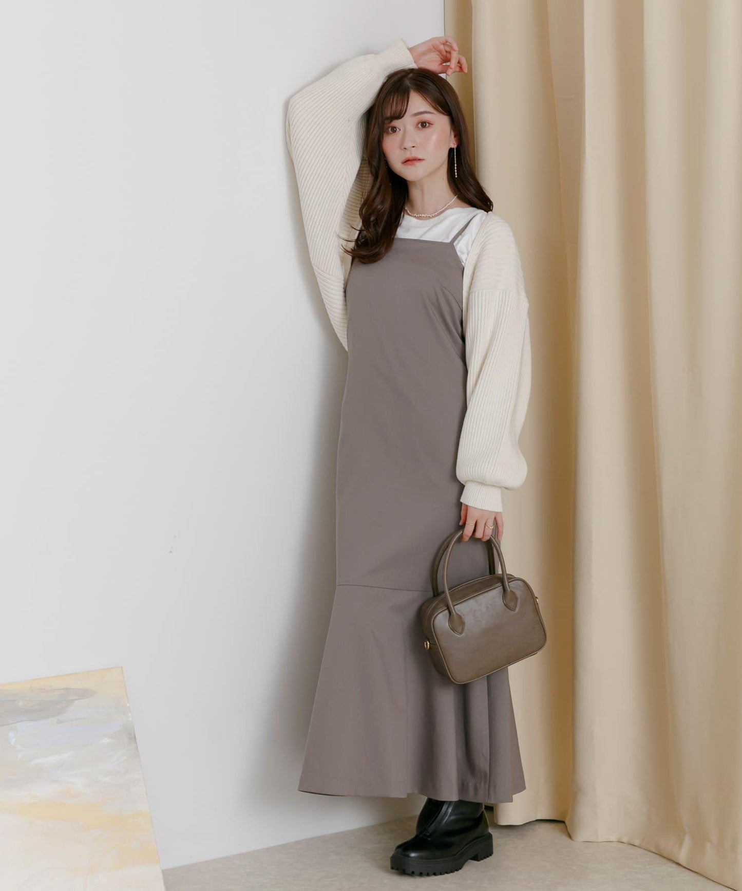 羅紋針織開衫披肩