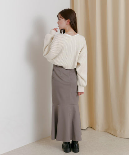 羅紋針織開衫披肩