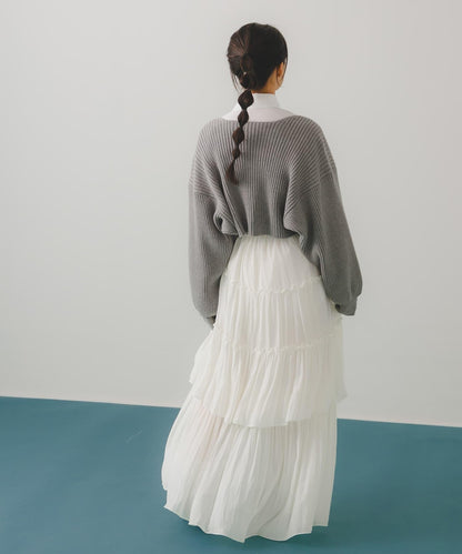 羅紋針織開衫披肩