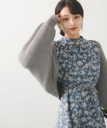 羅紋針織開衫披肩