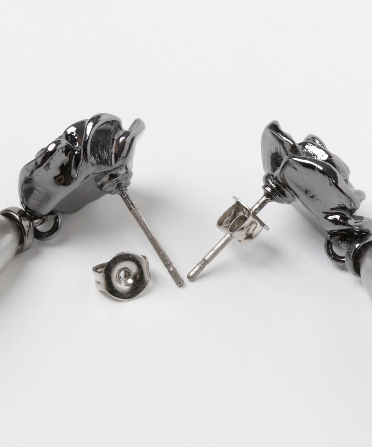 花朵水滴珍珠耳環