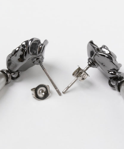 花朵水滴珍珠耳環