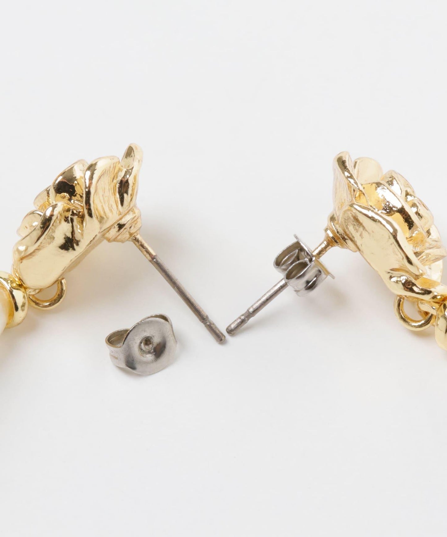 花朵水滴珍珠耳環