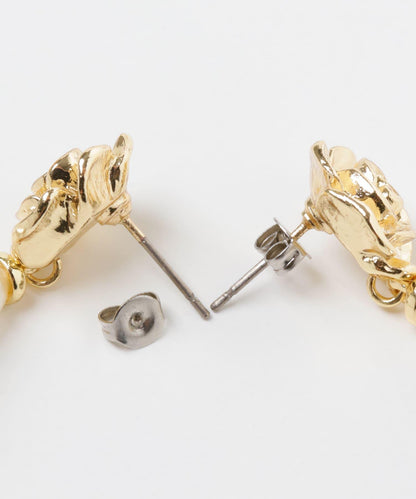 花朵水滴珍珠耳環