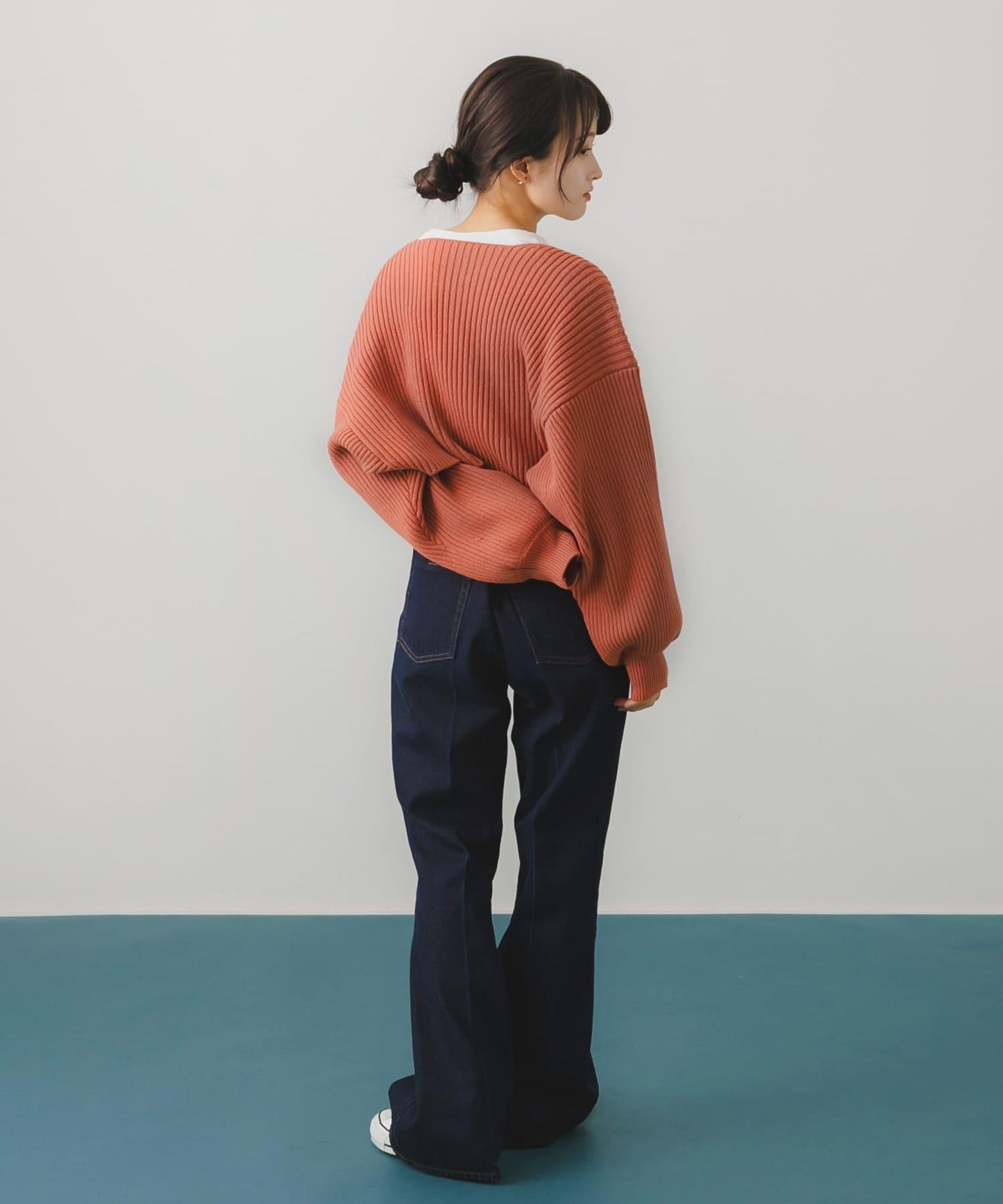 羅紋針織開衫披肩