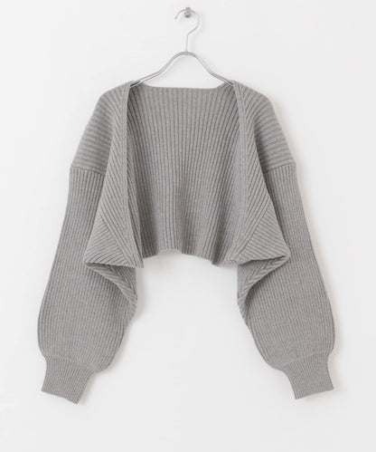 羅紋針織開衫披肩