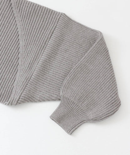 羅紋針織開衫披肩