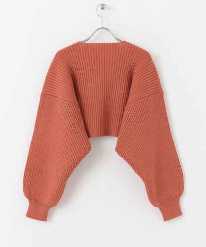 羅紋針織開衫披肩